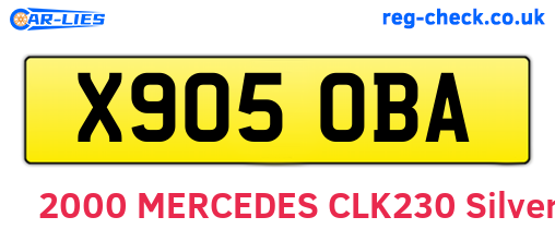 X905OBA are the vehicle registration plates.