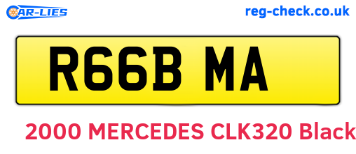 R66BMA are the vehicle registration plates.