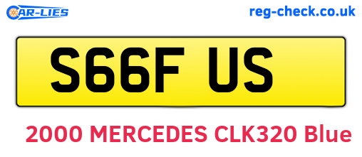 S66FUS are the vehicle registration plates.