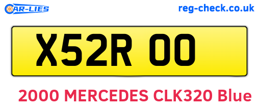 X52ROO are the vehicle registration plates.