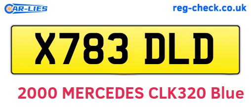 X783DLD are the vehicle registration plates.