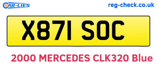 X871SOC are the vehicle registration plates.