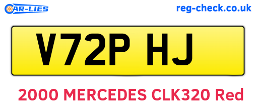 V72PHJ are the vehicle registration plates.