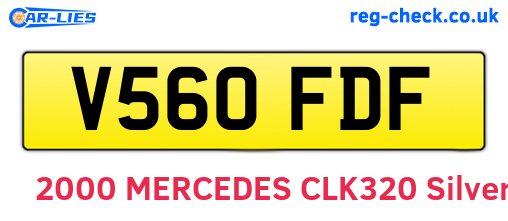 V560FDF are the vehicle registration plates.