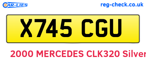 X745CGU are the vehicle registration plates.