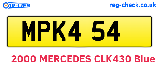 MPK454 are the vehicle registration plates.
