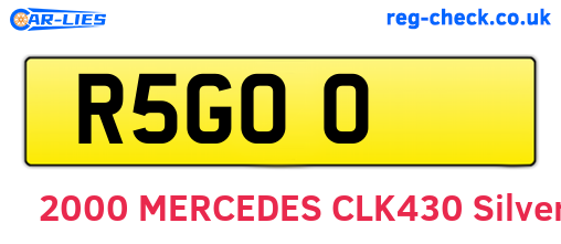 R5GOO are the vehicle registration plates.