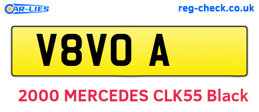 V8VOA are the vehicle registration plates.
