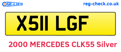 X511LGF are the vehicle registration plates.