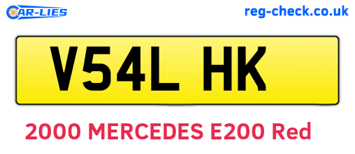 V54LHK are the vehicle registration plates.