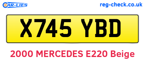 X745YBD are the vehicle registration plates.