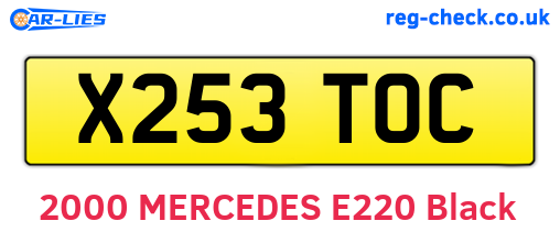 X253TOC are the vehicle registration plates.
