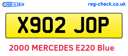 X902JOP are the vehicle registration plates.