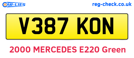 V387KON are the vehicle registration plates.