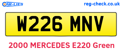 W226MNV are the vehicle registration plates.