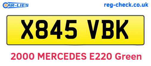 X845VBK are the vehicle registration plates.