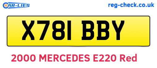 X781BBY are the vehicle registration plates.