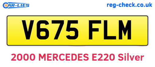 V675FLM are the vehicle registration plates.