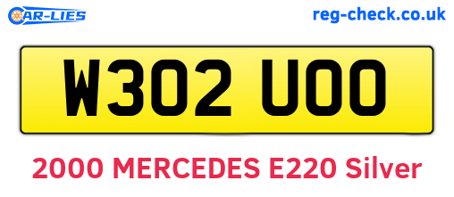 W302UOO are the vehicle registration plates.