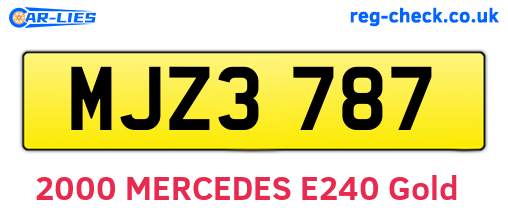 MJZ3787 are the vehicle registration plates.