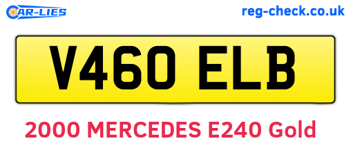 V460ELB are the vehicle registration plates.