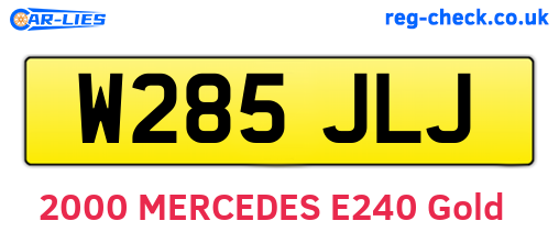 W285JLJ are the vehicle registration plates.