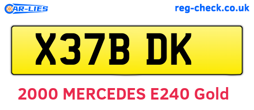 X37BDK are the vehicle registration plates.