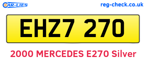 EHZ7270 are the vehicle registration plates.