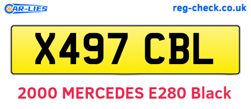 X497CBL are the vehicle registration plates.