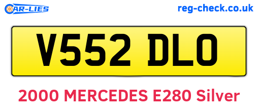 V552DLO are the vehicle registration plates.