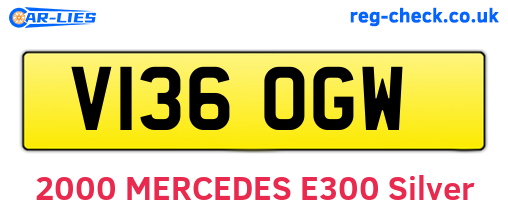 V136OGW are the vehicle registration plates.