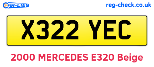 X322YEC are the vehicle registration plates.