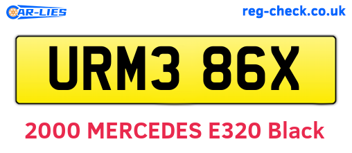 URM386X are the vehicle registration plates.