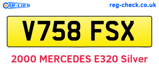 V758FSX are the vehicle registration plates.