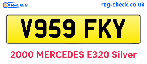 V959FKY are the vehicle registration plates.