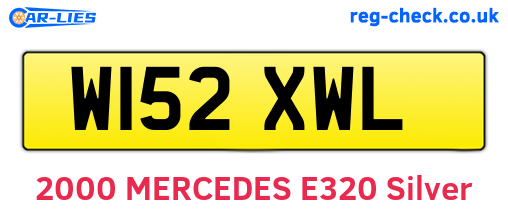 W152XWL are the vehicle registration plates.