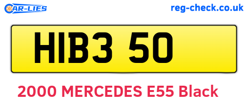 HIB350 are the vehicle registration plates.