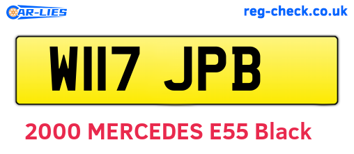 W117JPB are the vehicle registration plates.