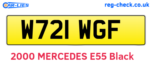 W721WGF are the vehicle registration plates.