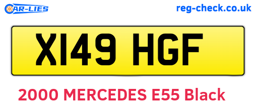 X149HGF are the vehicle registration plates.