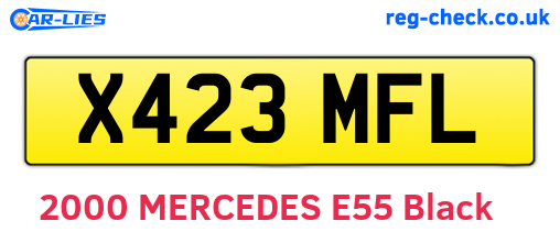 X423MFL are the vehicle registration plates.