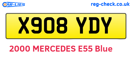 X908YDY are the vehicle registration plates.