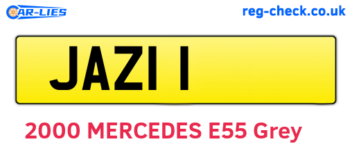 JAZ11 are the vehicle registration plates.