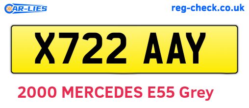 X722AAY are the vehicle registration plates.