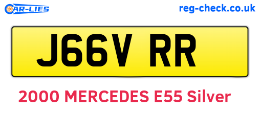 J66VRR are the vehicle registration plates.