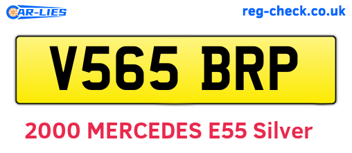 V565BRP are the vehicle registration plates.