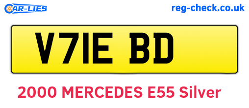 V71EBD are the vehicle registration plates.