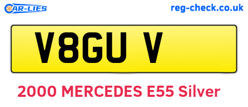 V8GUV are the vehicle registration plates.
