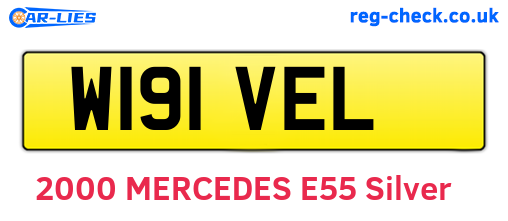 W191VEL are the vehicle registration plates.