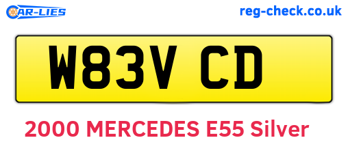 W83VCD are the vehicle registration plates.